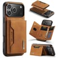 [SC]iPhone 17 Pro Max Case Leather Wallet DG.MING M2 Series 3-Fold Card Bag Brun