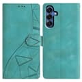 [SC] Wallet Case for Samsung Galaxy A56 5G with Printed Triangle Pattern, Leather, Flip Case Green