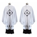 Miniatyrbilde 5 av 5: Japansk Anime Bleach Herre Cosplay Kostyme Kyouraku Shunsui Kenpachi Zaraki Hvit Kappe Kappe Kapteins Kappe Uten Svart Kimono 13 13 M