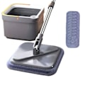 Pikkukuva 1 / 5: Mop-ämpäri ja pyörivä lattiamop, 360 asteen itsepuhdistuva pyörivä mop, 100% uusi 9pcs Cloth