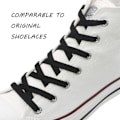 Miniatyrbillede 2 af 5: Fladde Snørebånd til Sneakers, Enkeltlags 8mm Polyester Flad Farve Snørebånd, Sort, med en længde på 54 tommer/137cm.