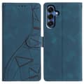 [SC] Wallet Case for Samsung Galaxy A56 5G with Printed Triangle Pattern, Leather, Flip Case Blue