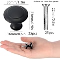 Miniatyrbillede 2 af 5: 25 stk. Skabshåndtag Knapper 30 mm til badeværelser, skabe