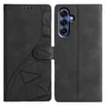 [SC] Wallet Case for Samsung Galaxy A56 5G with Printed Triangle Pattern, Leather, Flip Case Black