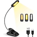 Miniatyrbilde 1 av 5: Leselys, USB Oppladbar Boklampe, Leselampe med 3 Lysmoduser, Lang Batterilevetid for Boklesing, Reise