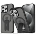 [SC]Magsafe Foldable Stand Magnetic Phone Case for iPhone 17 16 15 14 Plus 13 12 11 Pro Max Matte Translucent Back [DEY] Translucent Black Translucent Black For iPhone 17
