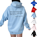 Miniatyrbild 4 av 5: Womens Hoodies \"Dear Person Behind Me\" Hooded Sweatshirt Long Sleeve Pullover Tops Black Black 3XL
