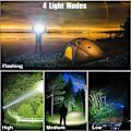 Pikkukuva 4 / 5: LED-otsalamppu, 90 000 lumenin superkirkas 5 tilaa ja IPX6-vedenpitävä USB-ladattava otsalamppu, 90° säädettävä, sopii