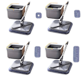 Miniatyrbillede 5 af 5: Mopspand med Vridemekanisme Kvadratisk Spin Mop 360 Grader Selvvaskende Spin Mop, 100% Ny 5pcs Cloth