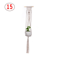 Miniatyrbild 1 av 5: pcs Macrame växt hängare vit handgjord bomullsrep inomhus utomhus hängande växtkruka 15