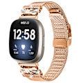 Miniatyrbilde 1 av 5: Armbånd i rustfritt stål for Fitbit Versa3/4/Sense 2 Rose guld Rose guld