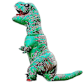 Miniatyrbilde 1 av 4: Dinosaur Oppblåsbart Cosplay Kostyme for Barn og Voksne - T-rex Anime Tegneserie Festkjole Kostymer Halloween Kostyme green