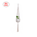Miniatyrbild 1 av 5: pcs Macrame växt hängare vit handgjord bomullsrep inomhus utomhus hängande växtkruka 21