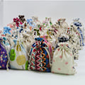Miniatyrbilde 8 av 11: 10×14cm Trykt Bomullspose Oppbevaringspose for Dagligvarer Ju Random ColorA 10×14cm 20pcs