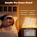 Miniatyrbillede 3 af 6: Julegave kreativ sletbar akryl LED opslagstavle 7 farve pen opslagstavle akryl whiteboard lysende opslagstavle notetavle (30*20cm) 30*20cm