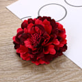 Miniatyrbilde 1 av 5: DIY Hodeplagg Hårtilbehør Til Bryllup Bryllup Flokkering Stoff Rød Rose Blomst Hårnål Hårklipp Bryllupsfest Tilbehør B-wine red