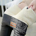 Miniatyrbillede 2 af 6: Vinter Sherpa Fleeceforet Leggings til Kvinder Høj Talje Strækbar Tyk Kashmir Leggings Pludselig Varmt Termisk - Perfet Grå Grå Grey M