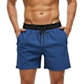 Miniatyrbild 2 av 5: Badbyxor för män med dragkedjeficka Vattentät Snabbtorkande Badkläder Badshorts med justerbar dragsko Svart - Grå Black - Grey M