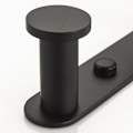 Miniatyrbillede 3 af 5: Praktisk vægmonteret tøjstativ med 4 rustfri stålkroge Dørknagerække Håndklædeholder Sort Finish Mat Sæt Badeværelse Toiletartikler