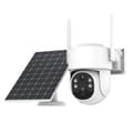 (SC)Solar Powered Security Camera, Wireless Outdoor Home Camera with 360° View and Color Night Vision, PIR Motion Detection Two-Way