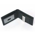 Miniatyrbillede 3 af 5: RFID Carbon Tegnebog i ægte læder med pengeslips Sort Black one size