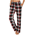 Pikkukuva 1 / 4: Pehmeät Flanelliset Ruudullinen Pyjama Housut Miehille Viininpunainen Musta Wine Red Black S