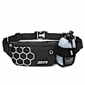 Miniatyrbild 1 av 5: Löparbälte med vattenflaska Vattentät midjeväska Fanny Pack Löparväska Bum Bag Sportbälte (Svart) Black