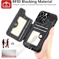 Pikkukuva 3 / 5: Lompakko RFID-lukitus Kortinpidike Renkaan Tuki Puhelimen Kotelo iPhone 15 Pro/15 Pro Max 15 Ultra Varten Kahvan Hihnan Vihreä iPhone 15 Pro Max