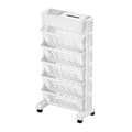 (SC)Portable Bookshelf with Wheels for Classroom Use, Rolling Book Cart with Multi-Layer Capacity and Rotatable and Removable Shelves, Storage