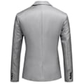 Miniatyrbilde 1 av 2: Menn Ensfarget Krage En-Knapps Blazer Formell Forretningsjakke Lang Erme Dressjakke Grey 2XL