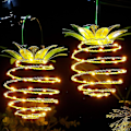 Miniatyrbild 1 av 5: HKK 2-pack metall solcellslampor med ananasdesign, 60 LED, vattentäta solcellslampor för utomhusbruk