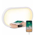 (SC)Durable Desk Lamp with Fast Wireless Charger, Portable Dimmable Touch Lamp for Reading, LED Eye-Friendly Reading Lamp with Clock Function for Bedroom