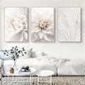 Miniatyrbillede 1 af 3: Sæt af 3 Posters Hvide Rose Blomsterbilleder, Uindrammede Vægbilleder, Boho Billede Sæt Vægdækning til Stue Soveværelse