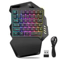 (SC)One-Handed Gaming Keyboard 2.4G Wireless RGB Lighting ABS 35 Keys Gaming Keyboard for Computer