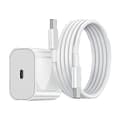 [SC] 3-pakning hurtiglader for iPhone, 20 W USB-C strømadapter + ladekabelsett, hvit 3-pakning 3-Pack iPhone