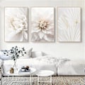 Miniatyrbillede 2 af 3: Sæt af 3 Posters Hvide Rose Blomsterbilleder, Uindrammede Vægbilleder, Boho Billede Sæt Vægdækning til Stue Soveværelse