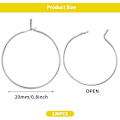 Miniatyrbilde 2 av 5: 100 Stykker Øredobber Ringer for Smykkelaging, Øredobber Vinglass Hypoallergenisk Rustfritt Stål Øredobber Pins DIY Øredobber Tråder Funn (20mm)