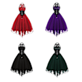 Miniatyrbillede 4 af 5: Goth Tøj Steampunk Kvinder Rockabilly Kjoler A-linje Kjole Blondekjole - Jxlgv Lilla 2XL Purple