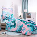 (SC) Bedding Disney Lilo & Stitch with flowers single bed Blå