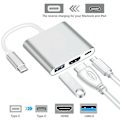 Pikkukuva 5 / 5: Type-C - USB-C 4K HDMI USB 3.0 3-in-1 Hub-sovitin kaapeli Apple Macille