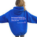 Miniatyrbild 1 av 5: Damtröjor \"Kära person bakom mig\" Huvtröja Långärmad Pullover Toppar Mörkblå Dark Blue 3XL
