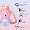 Pikkukuva 5 / 5: Kawaii-karhuvesipullo pillillä ja hihnalla, 800 ml söpö gradienttivärinen vesipullo kannettava tiivis BPA-vapaa juomakuppi lapsille tytöille
