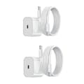 [SC]Charger - 20W USB-C Fast Charger - Adapter + 2-meter Data Cable (White, 2-pack) 2-Pack 2-Pack USB-C