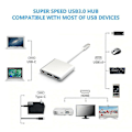 Pikkukuva 3 / 5: Type-C - USB-C 4K HDMI USB 3.0 3-in-1 Hub-sovitin kaapeli Apple Macille