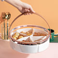 Miniatyrbillede 5 af 5: Rund Gennemsigtig Opdelt Bakke, Bærbar Snackbakke til Slik, Frugt, Nødder, Velegnet til Fest, Underholdning, Picnic Appetizer Bakke (Gennemsigtig)