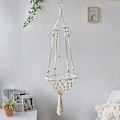 Miniatyrbilde 4 av 5: Macramé hengekøye i tre for katt og vevd bomullsrep for oppheng (30*100cm)