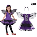 Pikkukuva 1 / 4: 2024 Tyttöjen Cosplay Vampyyri Halloween Mekko Lapsille Aavemorsian Goottilainen Puku Kreivi Vampiran Karnevaali Asu Musta Punainen Vaatteet Vampyyri tyttösetti 150cm Vampire girl set