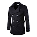 Miniatyrbilde 2 av 5: Herre Trenchcoat Slank Passform Dobbel Bryst Khakifarget khaki L