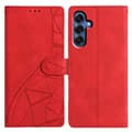 [SC] Wallet Case for Samsung Galaxy A56 5G with Printed Triangle Pattern, Leather, Flip Case Red