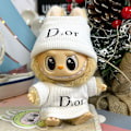 Miniatyrbillede 1 af 5: Sommerudsalg Labubu dukketøj første generation anden generation blind box Labubu dukketøj (hat + sweater) D Vit kostym